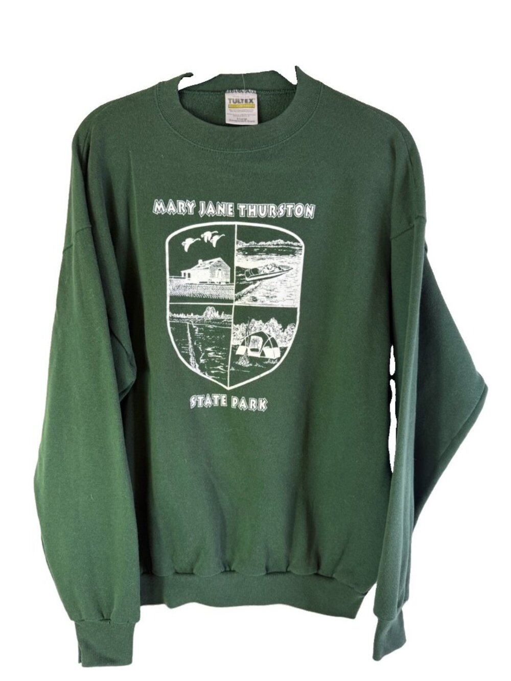 Vintage 90s Mary Jane Thurston State Park Nature Sweatshirt Faded USA